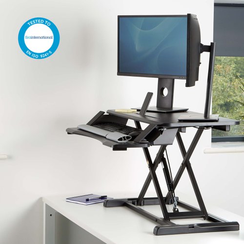 Fellowes Corvisio Sit Stand Workstation Black 8091001  37216FE