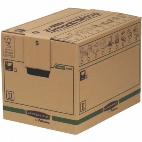 Fellowes Bankers Box Moving Box Small Brown Green (Pack of 5) 6205201