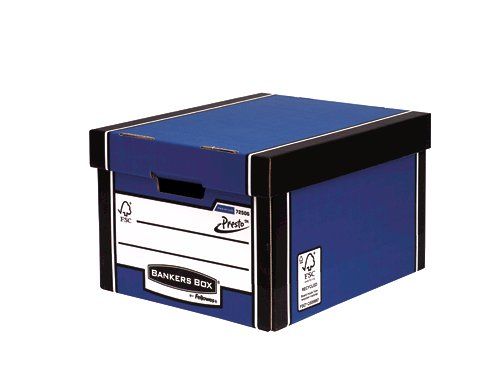 Fellowes Bankers Box Premium Classic Storage Box Presto Board Blue (Pack 10) 7250601