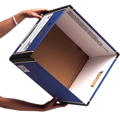 Fellowes Bankers Box Premium Presto Storage Box Blue/White (Pack of 10) 7260603