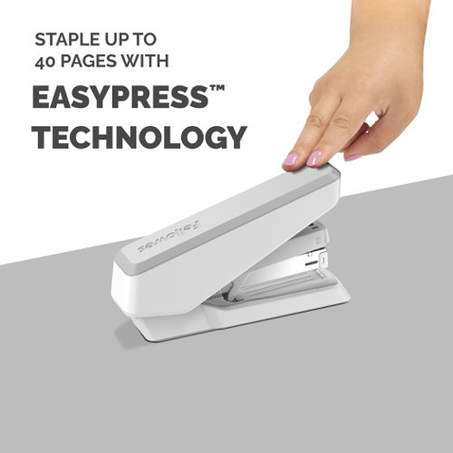 Fellowes LX870 Easy-Press Stapler 40-Sheets, Full-Strip White Manual Staplers 33222J