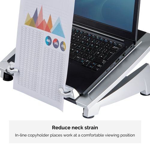 Fellowes Office Suites Laptop Riser Plus Black/Silver 8036701 Laptop / Monitor Risers BB50460