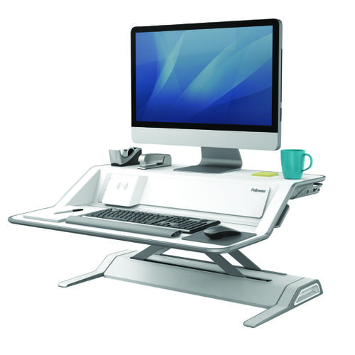 Fellowes 8081101 Lotus DX Sit-Stand Workstation - White
