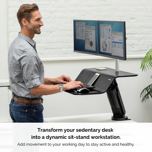 Fellowes Lotus RT Sit Stand Workstation Dual Black 8081601