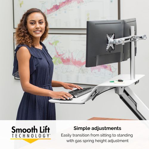Fellowes 8081801 Lotus RT Dual Sit-Stand Workstation White | 29730J | Fellowes