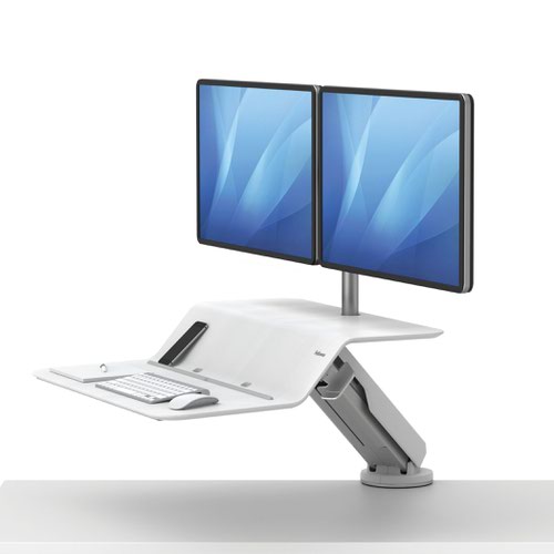 Lotus™ RT Sit-Stand Workstation – Dual White