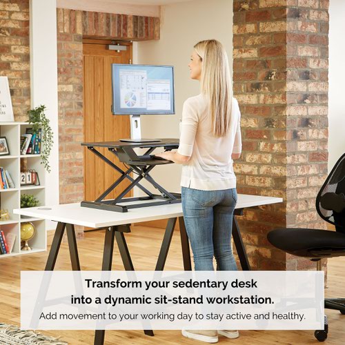 Fellowes Corvisio Sit Stand Workstation Black 8091001