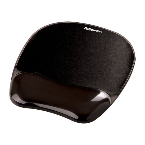 Fellowes Crystals™ Gel Mouse Pad/Wrist Support Black