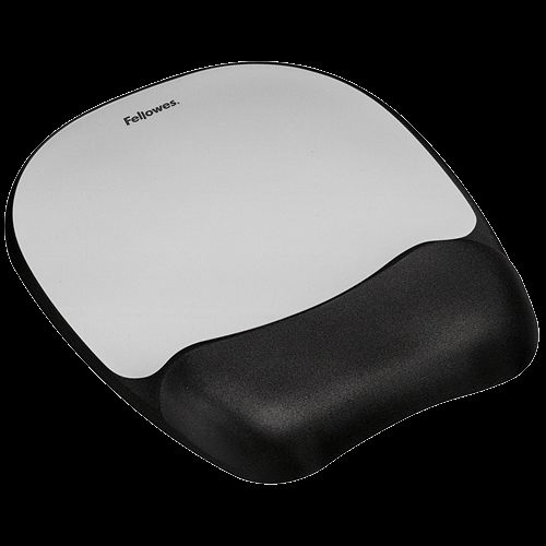 Fellowes Memory Foam Mouse Pad Black Silver 9175801