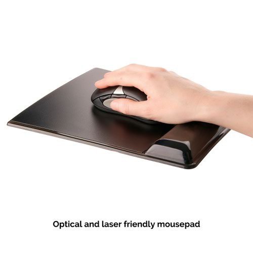 19991J - Fellowes 9182301 Crystal Mouse Pad and Wrist Support