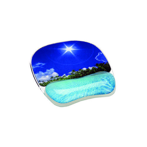 Fellowes 9202601 Beach Photo Gel Mouse Pad with Wrist Support
