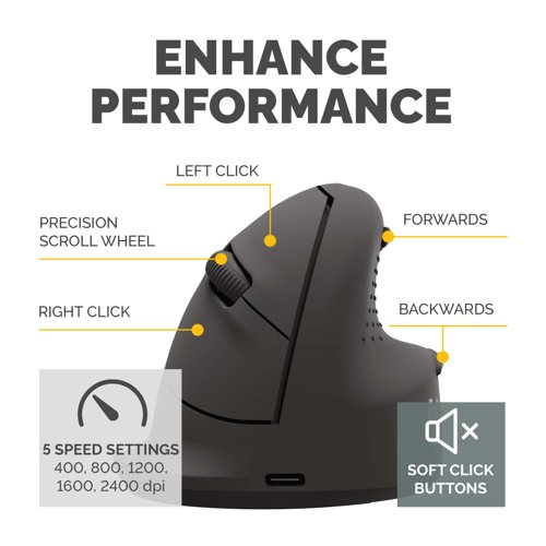 Fellowes Vertical Mouse Breyta Plus+ Vertical Mouse Right Handed Medium 35784J Buy online at Office 5Star or contact us Tel 01594 810081 for assistance