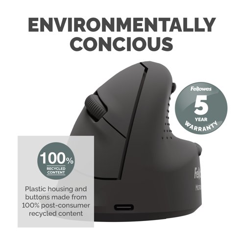 Fellowes Vertical Mouse Breyta Plus+ Vertical Mouse Right Handed Medium 35784J Buy online at Office 5Star or contact us Tel 01594 810081 for assistance