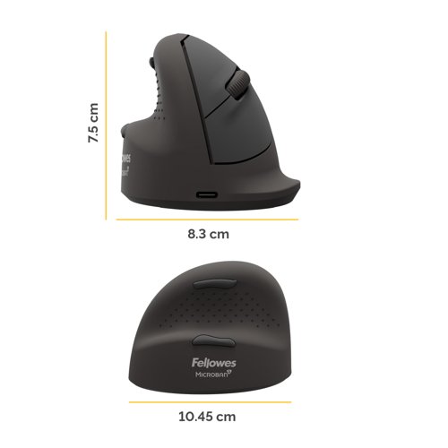 Fellowes Vertical Mouse Breyta Plus+ Vertical Mouse Left Handed Medium 35786J Buy online at Office 5Star or contact us Tel 01594 810081 for assistance
