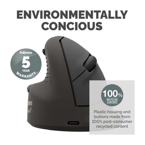 Fellowes Vertical Mouse Breyta Plus+ Vertical Mouse Left Handed Large 35787J Buy online at Office 5Star or contact us Tel 01594 810081 for assistance