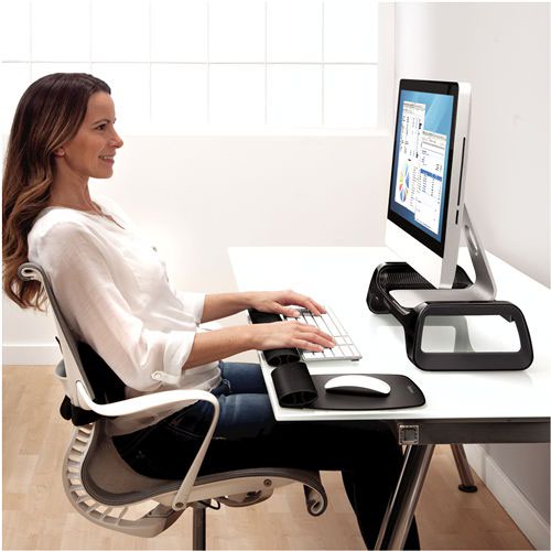 Raising your computer to a level that is more natural and comfortable, the Fellowes I-Spire Monitor Lift is perfect for strain free use of your computer. With a secure design that is sturdy, you don't have to worry about your monitor being unsafe or falling off.With a design that coordinates with the other I-Spire range of office supplies, you can have a consistently stylish way to ensure comfortable computer use. Lifts your monitor to meet your eye line.Prevents neck and eye strain. Sturdy to prevent the breakage of your monitor. Stylish design is consistent with other I-Spire products.