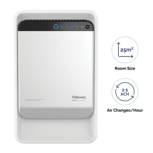 The AeraMax Professional AM2 small space air purifier cleans the air in smaller spaces such as washrooms, exam rooms and small offices. The True HEPA filter captures 99.97% of airborne contaminants including viruses and allergens and the activated carbon filter reduces odours and VOCs (volatile organic compounds). Works in 20 - 30 metre square spaces. The patented EnviroSmart™ technology detects the environment and automatically adjusts performance for cleaner air all the time.
