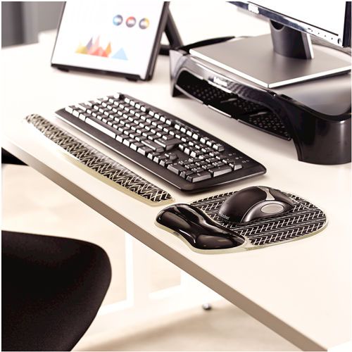 Fellowes Photo Gel Mousepad with Wrist Support Chevron 9653401 Wrist Rests BB74068