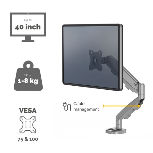 Eppaâ„¢ Single Monitor Arm â€“ Silver - 710-7886