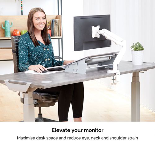 Eppa Single Monitor Arm White Laptop / Monitor Risers SW4111