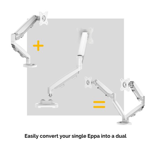 Eppa Dual Monitor Arm Kit White Laptop / Monitor Risers SW4117