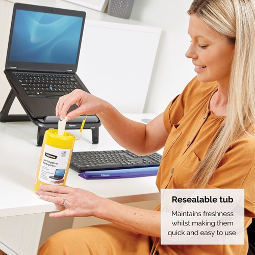 Fellowes 100 Surface Cleaning Wipes - 710-7798