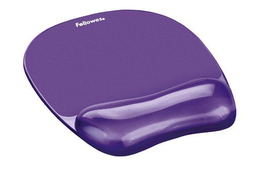 Fellowes Crystal Gel Mouse Pad and Wrist Rest Purple 91441 9144104