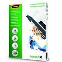 Fellowes Laminating Pouch A4 2x100 Micron Gloss (Pack 100) 5351111
