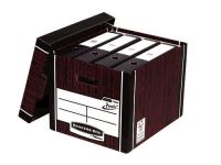 Bankers Box Premium Storage Box (Presto) Tall Woodgrain FSC Ref 7260502 [Pack 10]