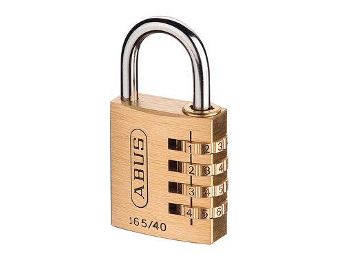 ABUS Mechanical 32163 165/40 40mm Solid Brass Body Combination Padlock (4-Digit) Carded