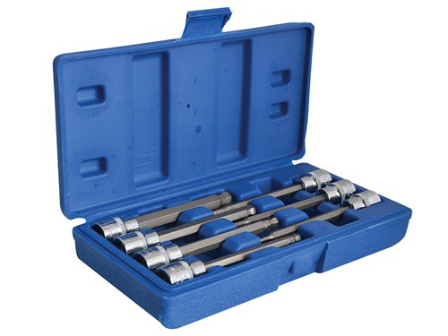 BlueSpot Tools 01510 3/8in Drive Extra Long Hex Ball Socket Bit Set, 7 Piece