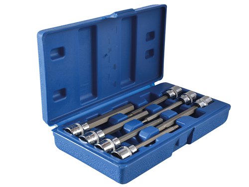 BlueSpot Tools 01516 Extra Long 3/8in Square Drive Hex Bit Sockets 7Piece