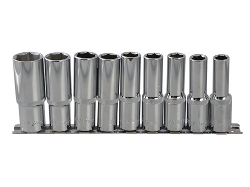 BlueSpot Tools 01541 Deep Socket Set of 9 Metric 1/2in Square Drive