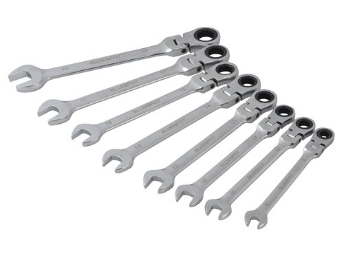 BlueSpot Tools 04300 Flexible Head Ratchet Set, 8 Piece