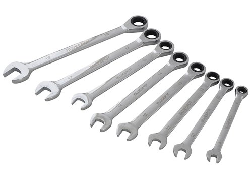 BlueSpot Tools 04310 Ratchet Spanner Set, 8 Piece