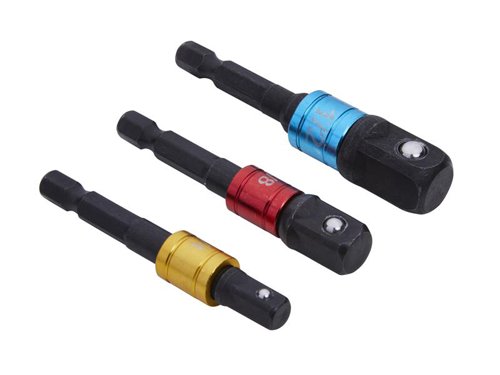 BlueSpot Tools 14113 Colour-Coded Impact Socket Adaptor Set, 3 Piece