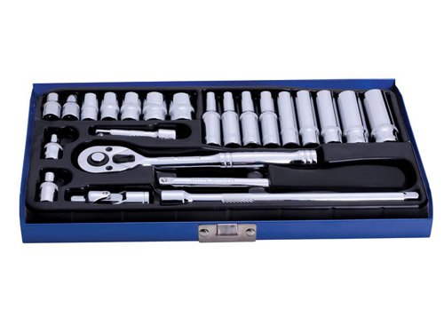 BlueSpot Tools 1531 1/4in Metric Socket Set, 24 Piece