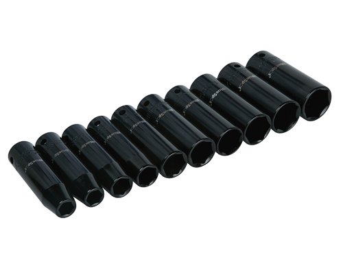 BlueSpot Tools 1536 1/2in Metric Deep Impact Socket Set 10-24mm, 10 Piece