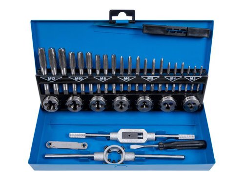 BlueSpot Tools 22301 Metric Tap and Die Set, 32 Piece