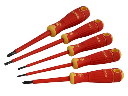 Bahco B220.005 BAHCOFIT Insulated Scewdriver Set, 5 Piece