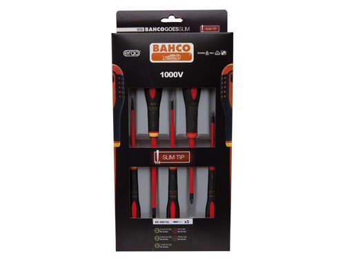 Bahco BE-9881SL BE-9881SL ERGO™ Slim VDE Insulated Screwdriver Set, 5 Piece
