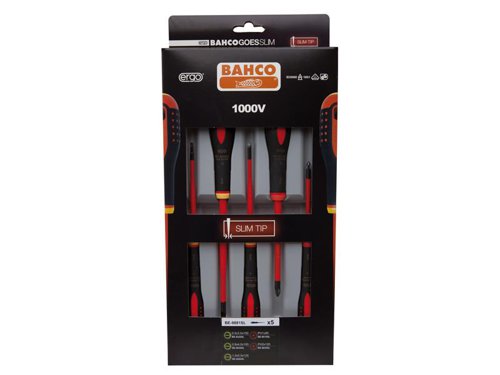 Bahco BE-9881SL BE-9881SL ERGO™ Slim VDE Insulated Screwdriver Set, 5 Piece