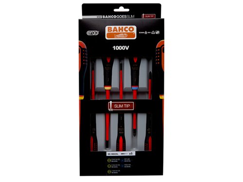 Bahco BE-9882SL SLIM ERGO™ Insulated Screwdriver Set, 5 Piece