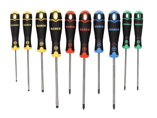 Bahco B219.010RB BahcoFit Coloured Handle Screwdriver Set, 10 Piece