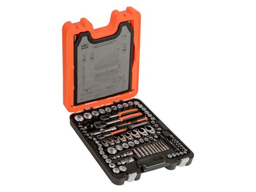 Bahco S138 S138 Socket Set of 138 Metric & AF 1/4in 3/8in & 1/2in Drive