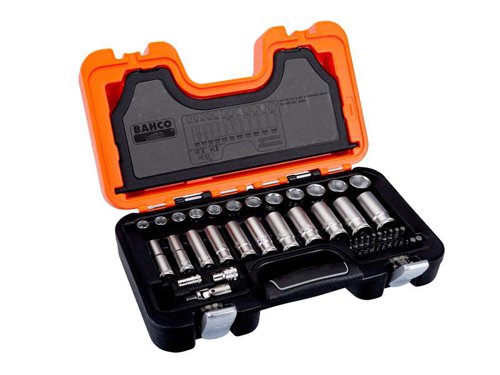 Bahco S330L S330L Socket Set of 53 Metric 3/8in Deep Drive + 1/4in Accessories