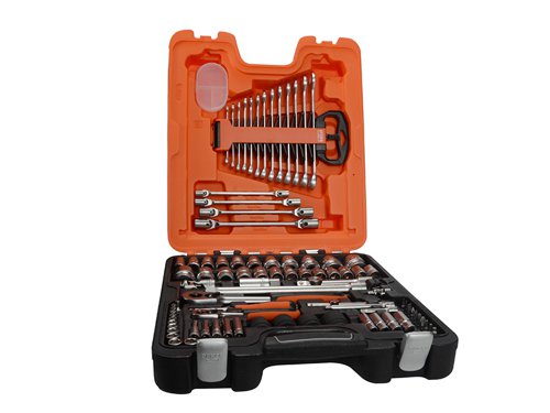 Bahco S87+7 S87+7 Socket & Spanner Set of 94 Metric & AF 1/4 & 1/2in Drive