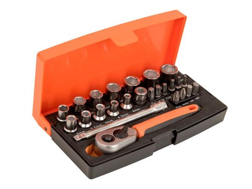 Bahco SL25 SL25 Socket Set of 25 Metric 1/4in Drive