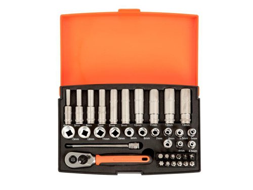 Bahco SL25L SL25L Socket Set of 37 Metric 1/4in Deep Drive