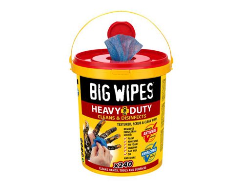 Big Wipes 2427 0000 Heavy-Duty Pro+ Antiviral Wipes (Bucket 240)